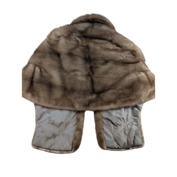 NWT Vintage 1960’s Gorgeous Mink Stole Authentic Sears & Roebuck With Embroidery - Picture 9 of 14